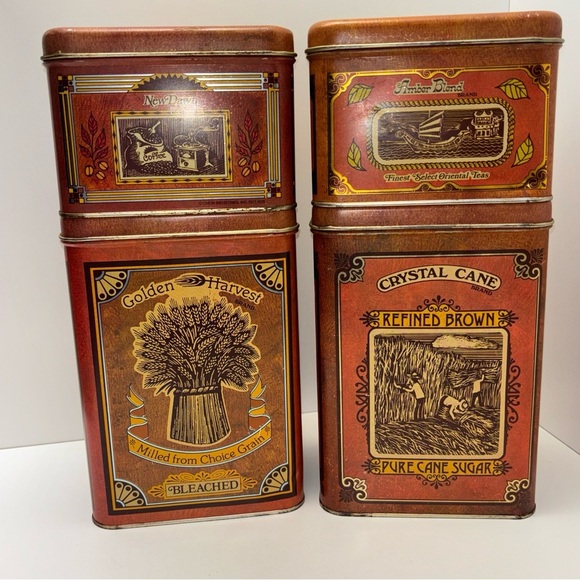 Cheinco 1978 / 1979 Golden Harvest tin kitchen canister set - Picture 11 of 15